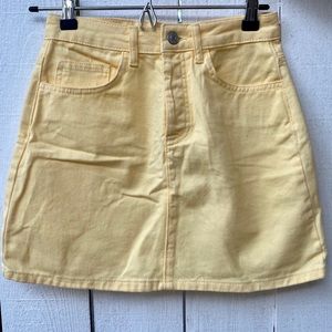 Yellow denim skirt